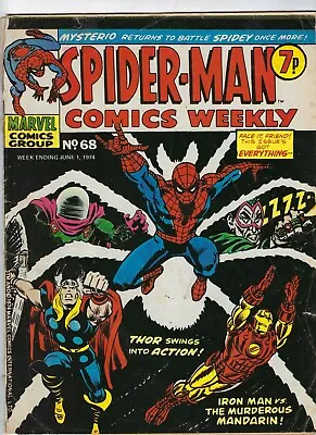 Buy SPIDER-MAN COMICS WEEKLY # 68 - 1 June 1974 - GD/VG 2.5 - Iron Man Thor • 2.95£