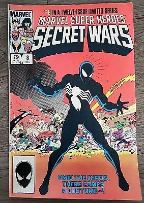 Buy Marvel Super Heroes Secret Wars #8, 1st Time Black Suit 1984 • 135.43£