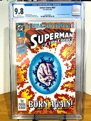 Buy Action Comics 1993 Superman Born Again! #687 06/93 CGC 9.8 #3842338006 • 75.06£