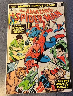 Buy Amazing Spider-Man #140 Marvel Comics 1974 VF+ ~7.5-8.0 1st Gloria Grant Jackal • 22.38£