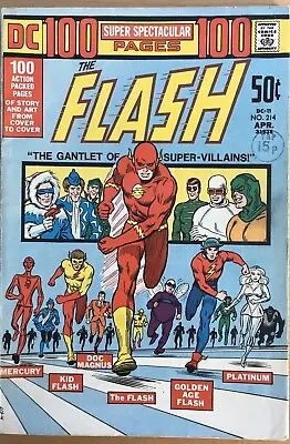 Buy The Flash #214  Fine April 1972 The Gantlet Of Super-Villains :100 Pager! Scarce • 29.99£