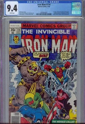 Buy Iron Man #114 Cgc 9.4, 1978, 1st Arsenal, Captain America Appearance • 68.36£