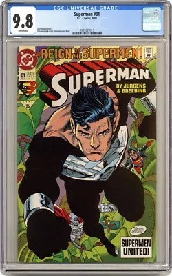 Buy Superman 81 CGC 9.8 DC Comics 1993 1st Black Suit Cover Reign Of Supermen • 152.11£