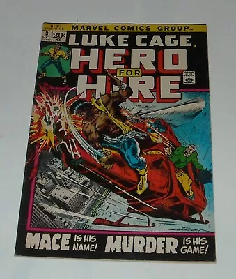 Buy KEY 1972 Marvel Comics LUKE CAGE HERO For HIRE # 3 GIDEON MACE 1st APPEARANCE • 15.82£