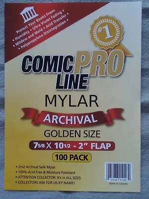 Buy MYLITES / MYLAR  GOLDEN AGE SIZE  195mm X 265mm  PACK OF 10 SLEEVES,  NEW STOCK  • 7.99£