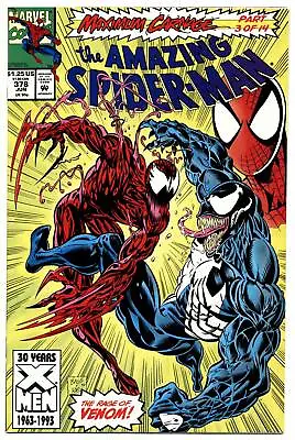 Buy AMAZING SPIDER-MAN #378 NM, Maximum Carnage 3, Venom, Marvel Comics 1993 • 15.89£