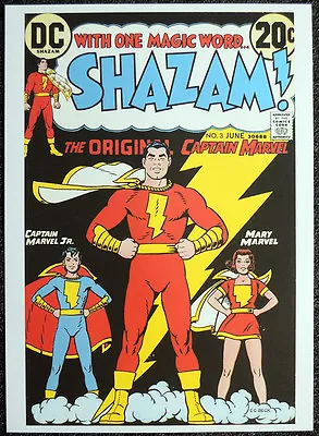 Buy Captain Marvel Repro Poster . Shazam! Cc Beck 1973 Front Cover . Dc Comics D61 • 7.99£