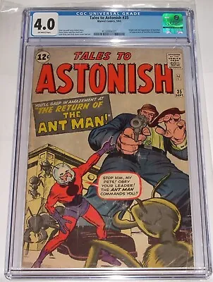 Buy Tales To Astonish #35 CGC 4.0 MARVEL COMICS 1962 Origin 1st ANT MAN In Costume • 867.19£