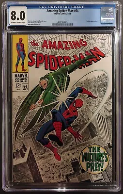 Buy Amazing Spider-man #64 Cgc 8.0 Ow-w Marvel Comics Sept 1968 - Vulture Appearance • 184.80£