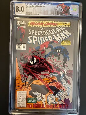 Buy Spectacular Spider-Man Vol.1 #201 1993 CGC 8.0 Carnage Marvel Comic Book GR1-96 • 51.24£