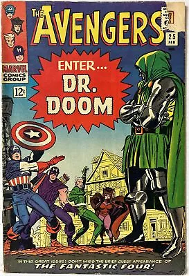 Buy Avengers #25 Fantastic Four Dr. Doom Appearance Kirby! Marvel 1966 • 55.96£