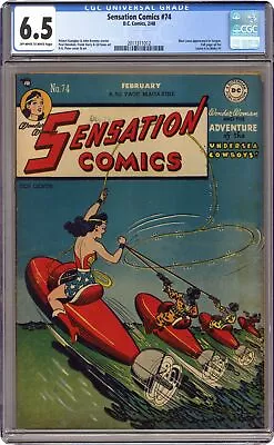 Buy Sensation Comics #74 CGC 6.5 1948 2011311012 • 461.78£