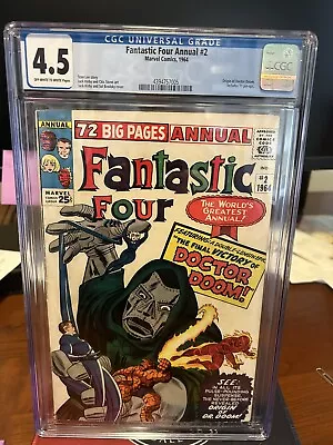 Buy Fantastic Four Annual #2 CGC 4.5 - WHT PGS* 1964 Doctor Doom Origin Lee Kirby • 319.81£