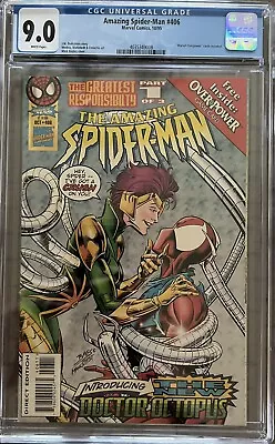 Buy Amazing Spider-Man #406 CGC 9.0 1995. Marvel Overpower Cards Included • 39.42£