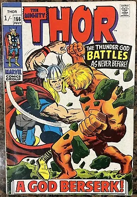 Buy Thor #166 - 2nd Full Appearance Warlock / Him! (Marvel 1969) • 99.99£