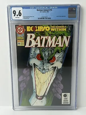 Buy Batman Annual #16 DC Comics 1992 CGC 9.6 Joker And Eclipse Appearance • 39.53£