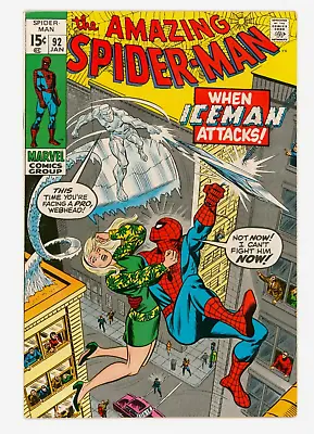 Buy Amazing Spider-Man #92 F-VF 7.0 Versus Gwen Stacy And The Iceman • 79£