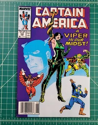 Buy Captain America #342 (1988) 1st App Coachwhip! Newsstand Edition Marvel VF+ • 19.70£