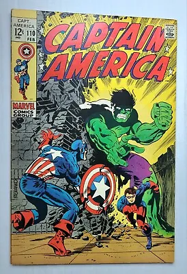 Buy Captain America #110 VG Marvel Comics 1969 1st Madame Hydra Steranko Cover Hulk • 255.85£