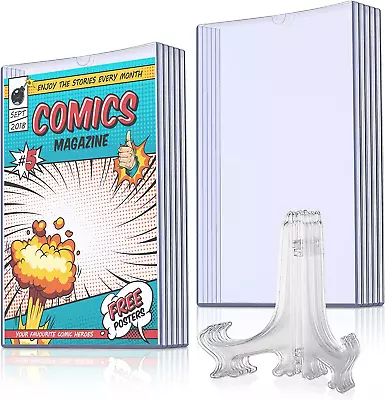 Buy Comic Book Display Case Set, Include Comic Book Sleeves And Clear Plastic Easels • 30.84£