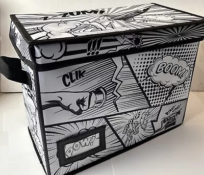 Buy Comic Book Storage, Comic Box Foldable Short Box Set Of 3 B&W • 23.82£