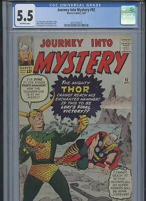 Buy Journey Into Mystery #92 1963 CGC 5.5 • 178.75£