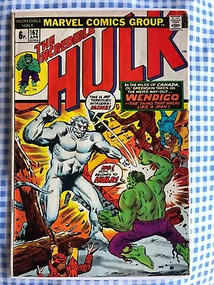 Buy The Incredible Hulk 162 (1973) 1st App Of Wendigo [4.5] • 28.99£