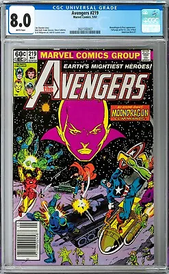 Buy Avengers #219 CGC 8.0 (May 1982, Marvel) Jim Shooter Story, Moondragon Drax App. • 31.72£