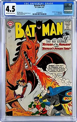 Buy BATMAN #155 MAY 1963 DC -  4.5 CGC - 1st Silver Age Appearance Of The Penguin • 300£