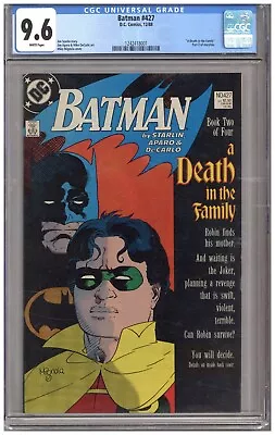 Buy Batman #427  CGC  9.6  NM+  White Pgs  12/88  “A Death In The Family”  Part 2 Of • 176.94£