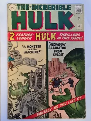 Buy Incredible Hulk #4 Vg- (3.5) November 1962 Marvel Comics Classic ** • 869.99£