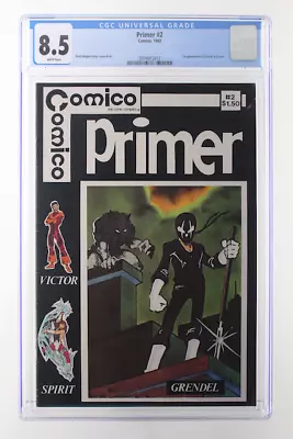 Buy Primer #2 - Comico 1982 CGC 8.5 1st Appearance Of Grendel + Argent. • 440.21£