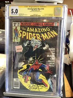 Buy Amazing Spider-man #194 Marvel 1979 Cgc 5.0 Sig Series Wolfman Black Cat *vlee • 241.28£