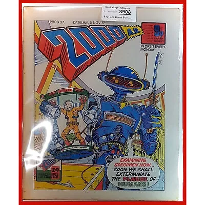 Buy 2000AD Prog 37 19th Super Cover 5 11 77 1st Print Judge Dredd 1977 (lot 3908 • 24.75£