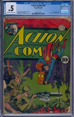 Buy Action Comics #60 Cgc .5 Superman 1st Lois Lane As Superwoman • 474.36£