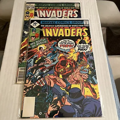 Buy 1977 Marvel Comics THE INVADERS #21 & #29 Captain America Human Torch Toro (c7) • 10.32£