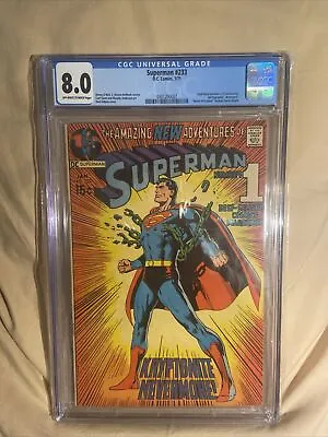 Buy Superman #233 (Jan 1971, DC) CHC 8.0 Off White. KEY Neal Adams Cover • 1,067.32£