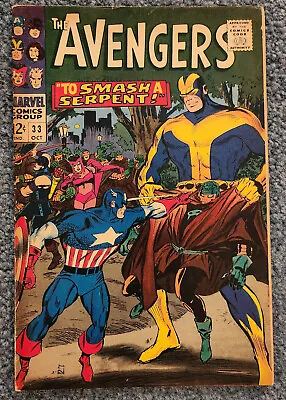 Buy Avengers #33 Marvel Comics Silver Age 1st Print 1966 - VG • 9.48£