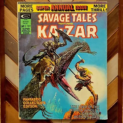 Buy Savage Tales Annual #1 FN (Marvel 1975) Ka-Zar Super Special Magazine • 13.95£