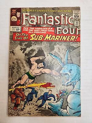 Buy Fantastic Four 33 | 1st App Attuma | Stan Lee Jack Kirby | Marvel 1964 • 48.25£
