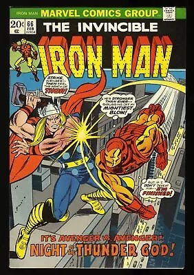 Buy Iron Man #66 NM- 9.2 Vs Thor! Marvel 1974 • 61.67£