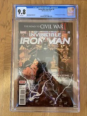 Buy 2016 Marvel CGC 9.8 1st Full Appearance Of Riri Williams Invincible Iron Man #9 • 38.92£