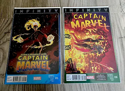 Buy Captain Marvel 15 & 16 - Infinity - Marvel Comics - 2013 NM - Bagged & Boarded • 5.95£