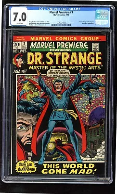 Buy 1972 Marvel Premiere #3 Cgc 7.0 White Pages Dr Strange Original Owner More Books • 79.62£