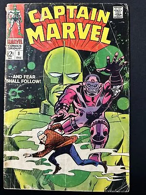 Buy Captain Marvel #8 Marvel Comics Vintage Old Silver Age 1968 1st Print Fair *A1 • 4.72£