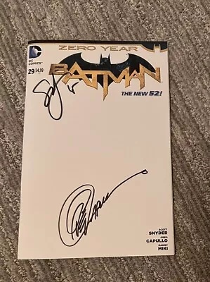 Buy Batman Zero Year #29 Blank Variant Signed By Scott Snyder & Greg Capullo • 31.49£