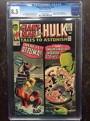 Buy TALES TO ASTONISH #64 CGC VF+ 8.5; OW-W; Leader And Attuma Appearance! • 391.35£