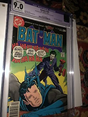 Buy Batman #294 CGC 9.0 Restored Key Joker Cover 1977 DC Comics OW To White • 55.18£
