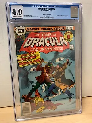Buy Tomb Of Dracula #45 CGC 4.0 - 30 Cent Price Variant - RARE - Blade Hannibal King • 71.25£
