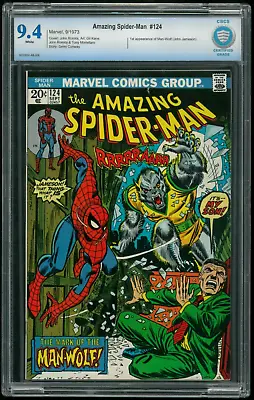 Buy Amazing Spider-Man 124 (1973) - CBCS 9.4 (NM) (1st Appearance Of Man-Wolf) • 633.26£